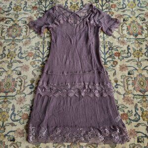 Sundance Gilda Lavender Floral Lace Dress Women's 2